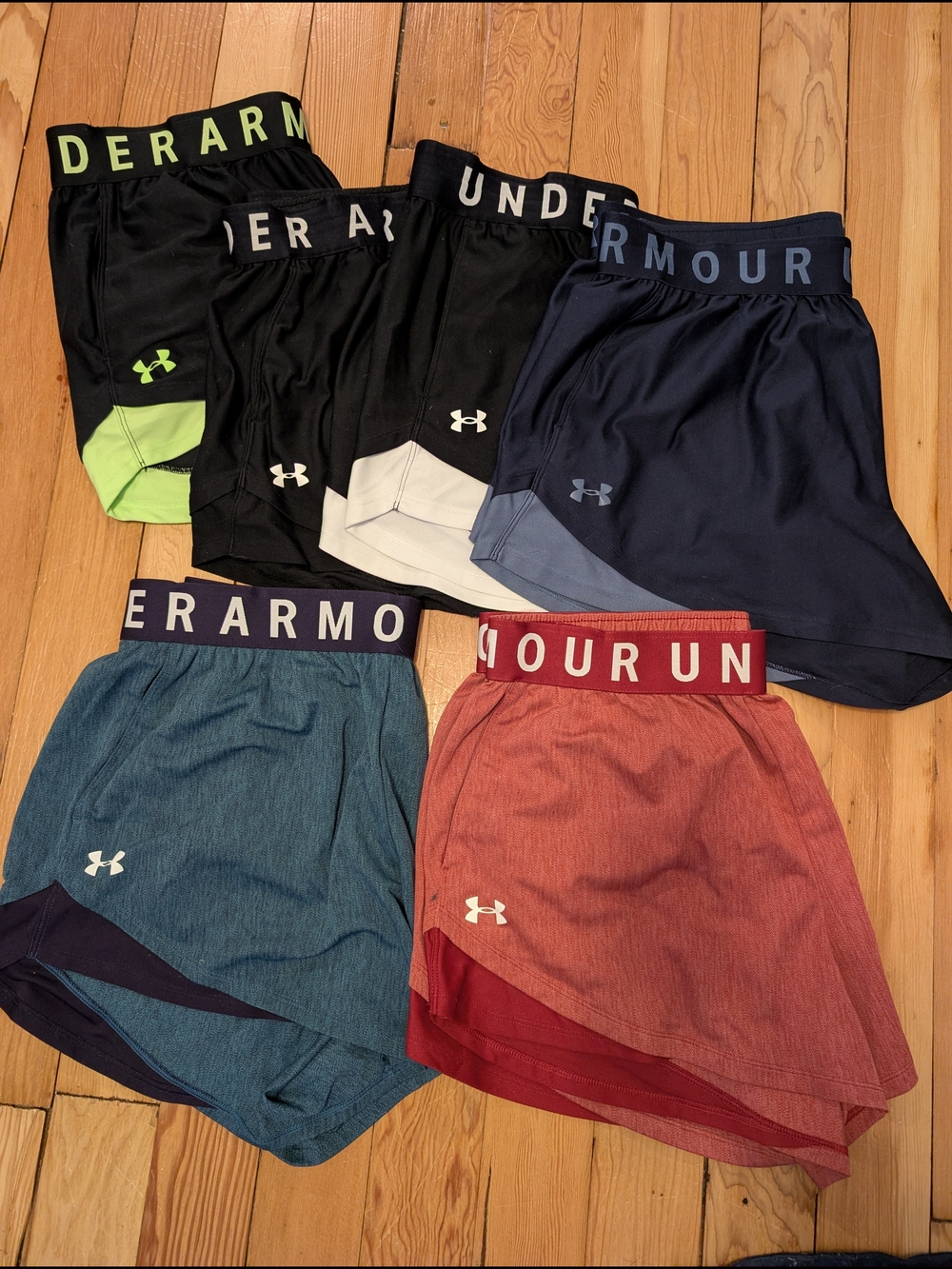 6 Pairs Of Under Armour Women's Play Up Athletic Shorts - Sz 1x